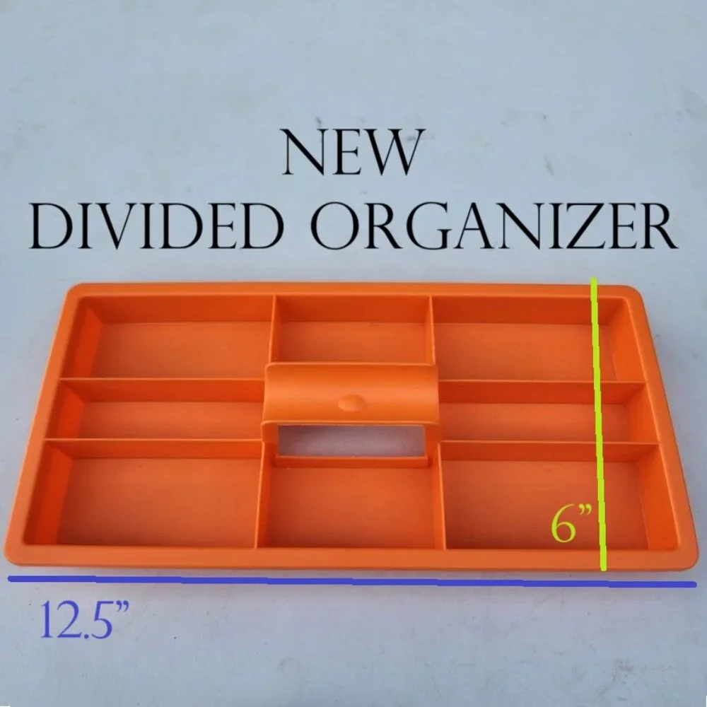 NEW Drawer Organizer Craft Divider with Handle Orange Divided Caddy Arts Crafts